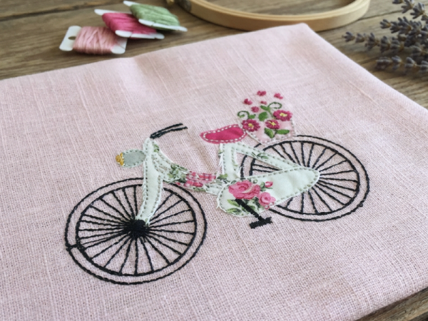 Boho Sommer Fahrrad - doodle Stickdatei